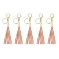 thumbnail image 1 of 5Pack Leather Keychain Tassels with Lobster Clasp Key Ring, Misty Rose, 1 of 6