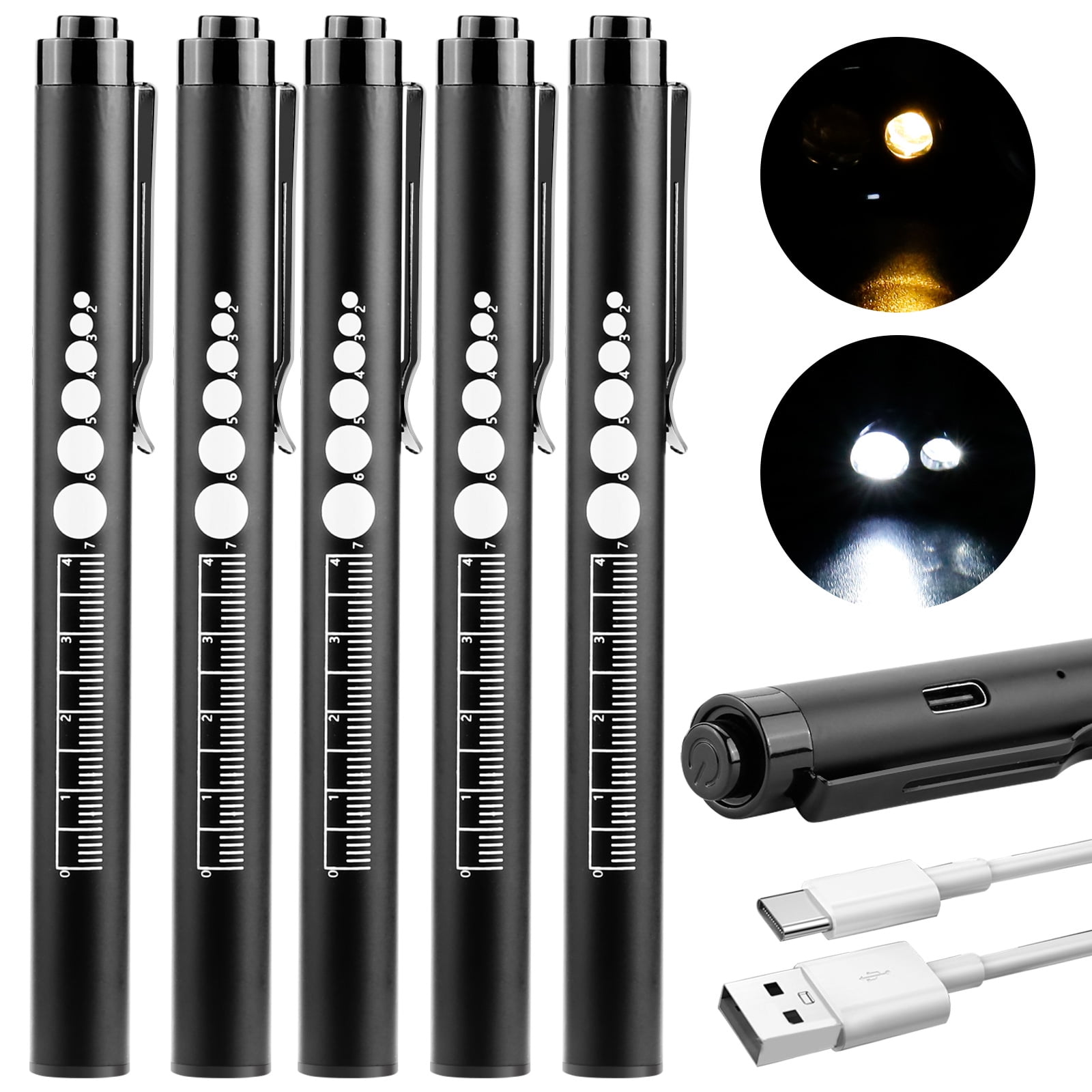 5pc Bundle-Pulse Oximeter, Medical Penlight, Shears, Retractable Pen, Badge  Reel