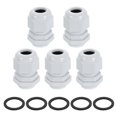 thumbnail image 1 of 5Pack PG13.5 Nylon Cable Glands, Waterproof Wire Grommet with Washers, White, 1 of 6