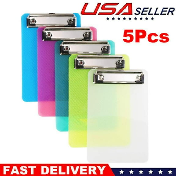 5Pack Pocket Clip Boards 4.7x7.3 Inch A6 Clipboards for classrooms, Offices