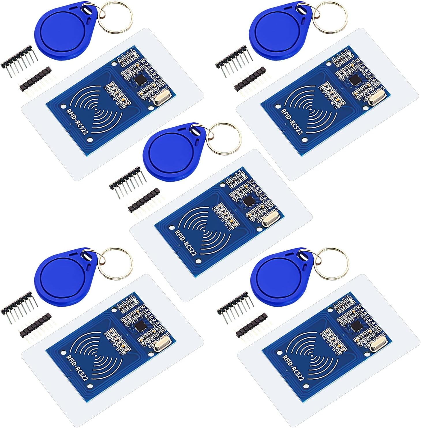5Pack RC522 RFID Module RF IC Card Sensor Module with S50 White Card ...