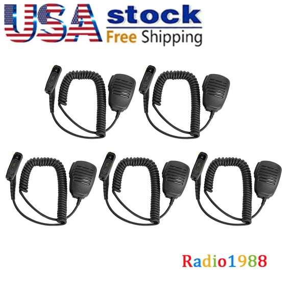 5Pack Remote Speaker Heavy-Duty Microphone For APX6000 APX7000 APX8000 APX4000 XPR6350 XPR6550 XPR6380 XPR6580 XPR7350 XPR7550 XPR7350e XPR7550e  XPR7380 XPR7580 Portable Radio