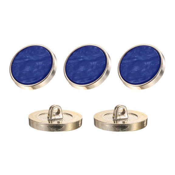 5Pack Round Button, 23mm/0.9" Resin Decorative Pattern Button, Dark Blue