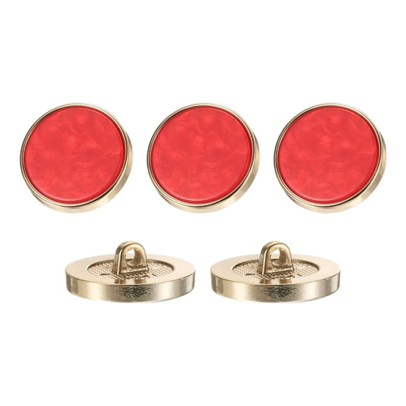 5Pack Round Button, 25mm/1" Resin Decorative Pattern Button, Red
