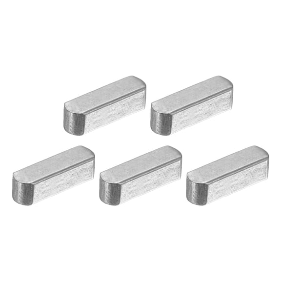 5Pack Round Ended Feather Key, 3x3x10mm Carbon Steel Parallel Drive Shaft Keys