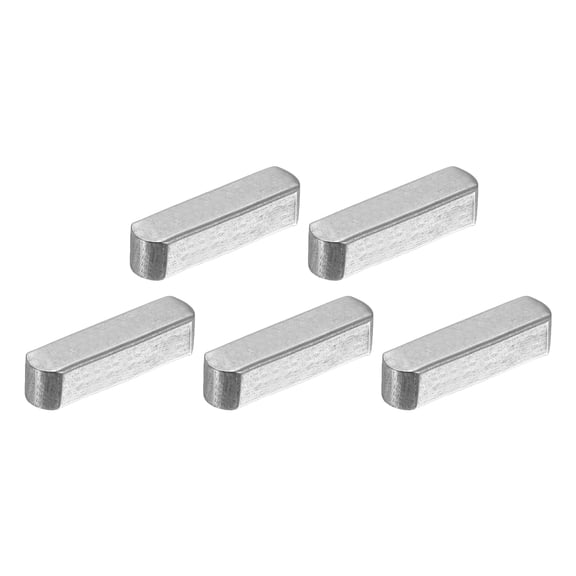 5Pack Round Ended Feather Key, 3x3x12mm Carbon Steel Parallel Drive Shaft Keys
