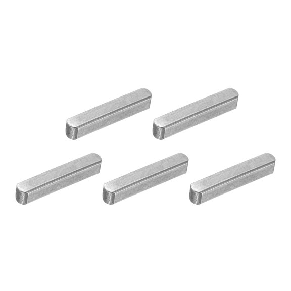 5Pack Round Ended Feather Key, 3x3x18mm Carbon Steel Parallel Drive Shaft Keys