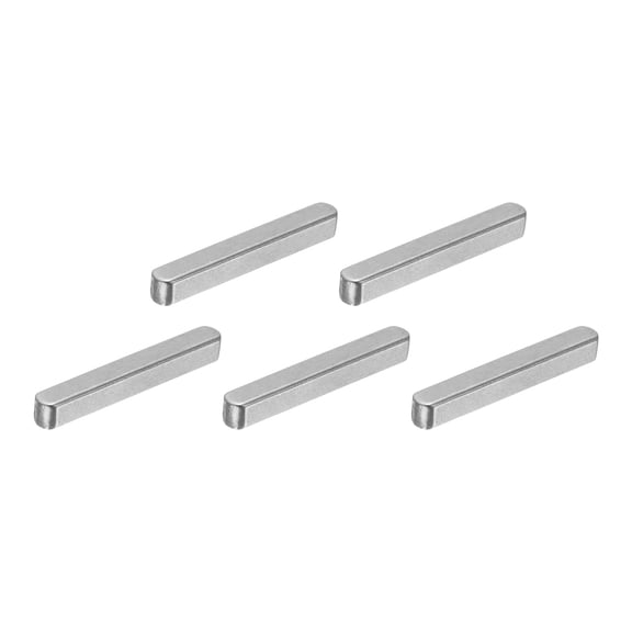 5Pack Round Ended Feather Key, 3x3x22mm Carbon Steel Parallel Drive Shaft Keys