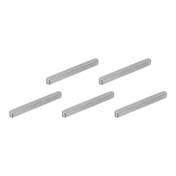 5Pack Round Ended Feather Key, 3x3x30mm Carbon Steel Parallel Drive Shaft Keys