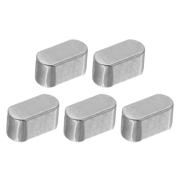 5Pack Round Ended Feather Key, 6x6x12mm Carbon Steel Parallel Drive Shaft Keys