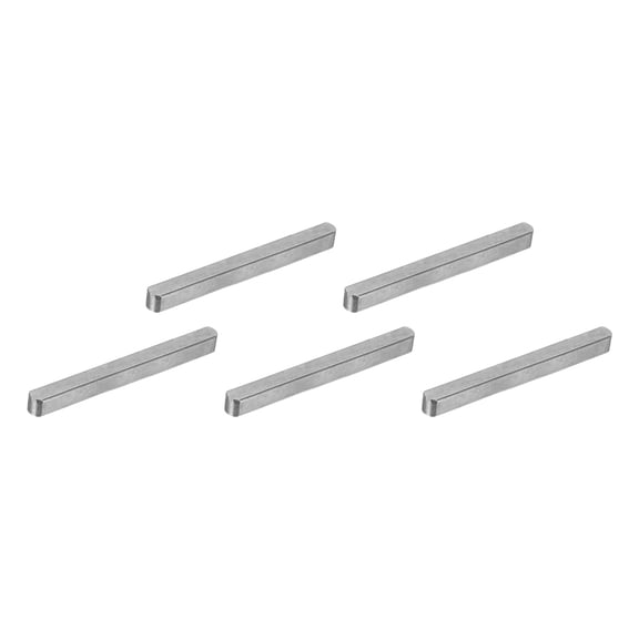 5Pack Round Ended Feather Key, 6x6x55mm Carbon Steel Parallel Drive Shaft Keys