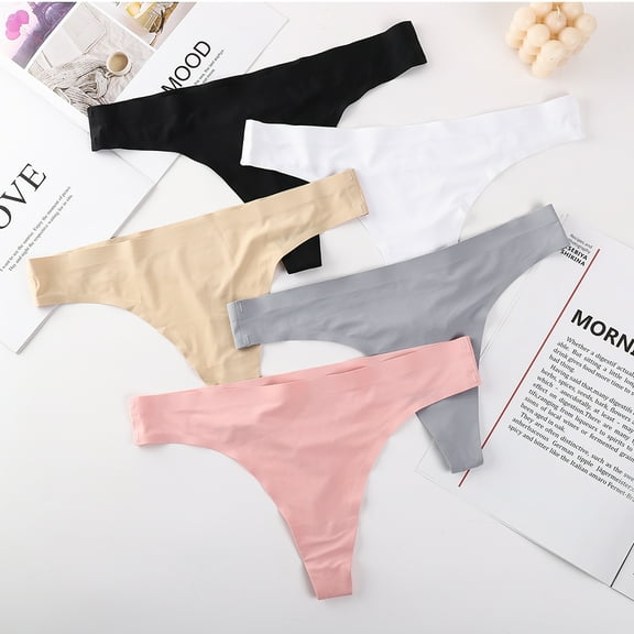 5Pack Seamless Underwear for Women No Show Panties Invisibles Briefs Soft Stretch Bikini Underwears