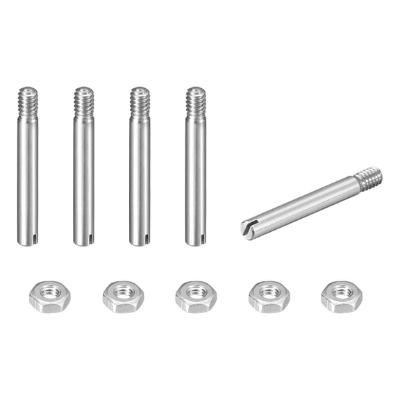 5Pack Slotted Cylindrical Pin, M2 x 16mm 304 Stainless Steel Dowel with Nut