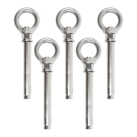 5Pack Stainless Steel Expansion Screw Eye Ring Anchors Rust Resistance for Masonry,Brick Walls Hanging Swing Hook