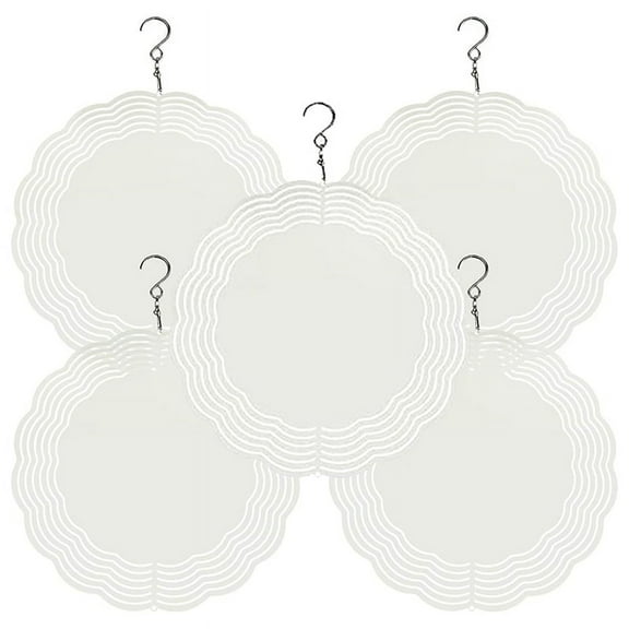 5Pack Sublimation Wind Spinner Blanks 8Inch Wind Spinners for Yard and Garden Indoor Outdoor Front Door Decoration Metal White