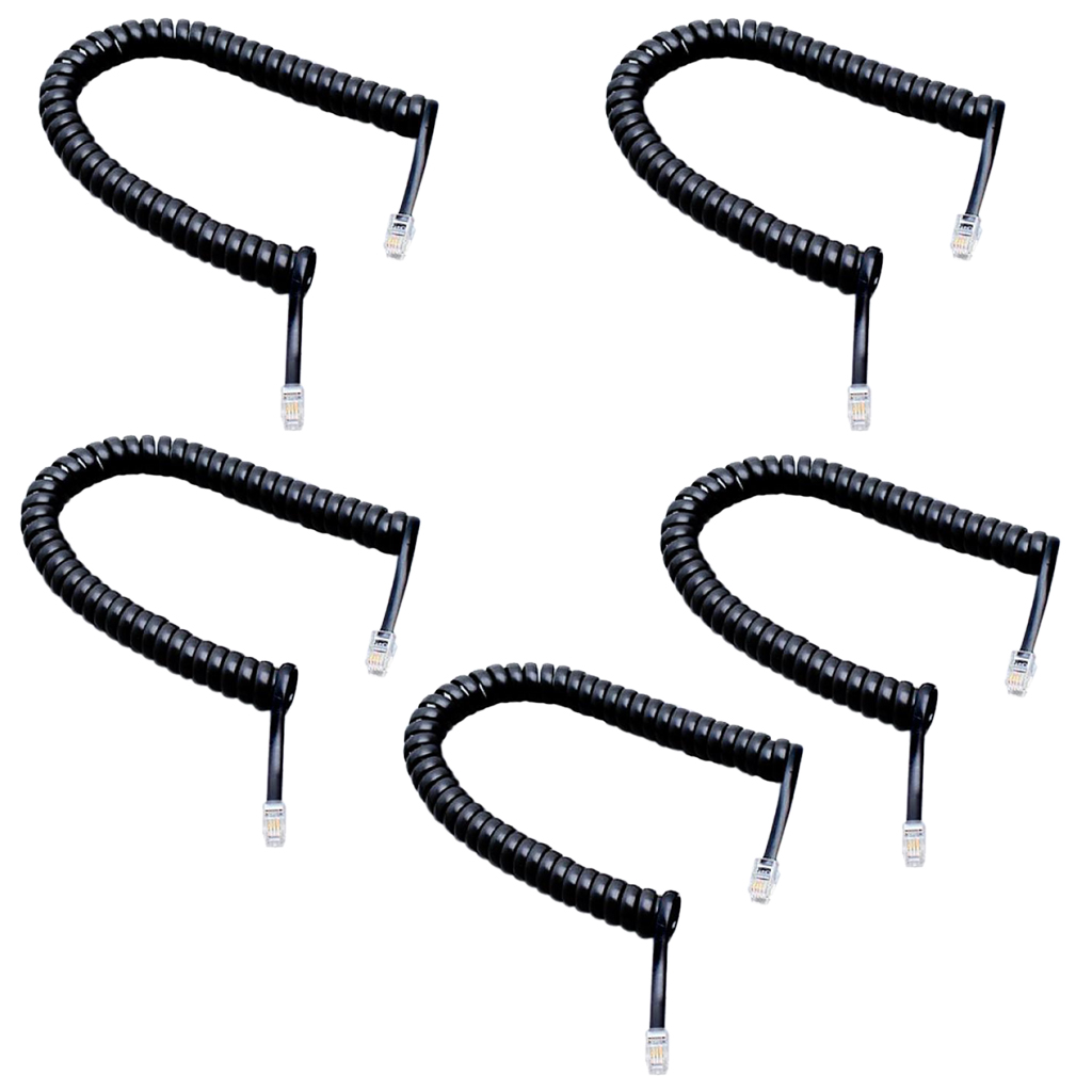 5Pack Telephone Extension Cord Line with Connector 2m