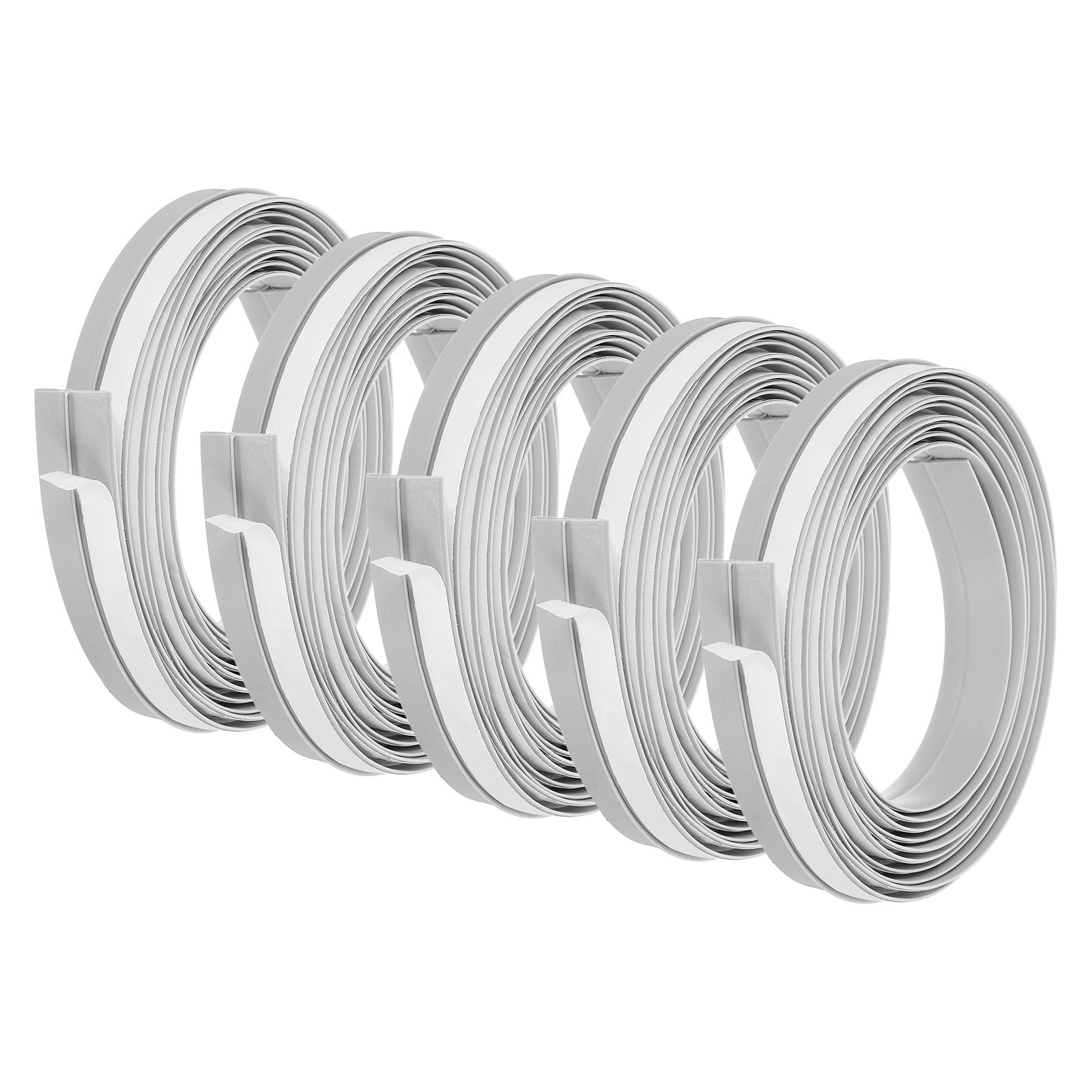 5Pack Weather Stripping, 2 Inch Wide x 9.2 Feet Long Self-Adhesive Cabinet Door Seal Strip Door Draft Stopper for Wardrobe and Cupboard, Gray