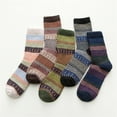 thumbnail image 1 of 5Pack Womens Vintage Winter Soft Warm Thick Cold Knit Wool Crew Socks, Multicolor, free size, 1 of 8
