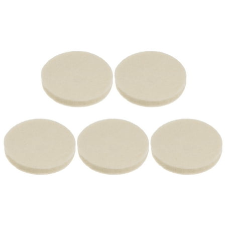 5Pack Wool Felt Polishing Pads, 2 inch Buffing Wheel Polish Pad Flocking Hook & Loop Back