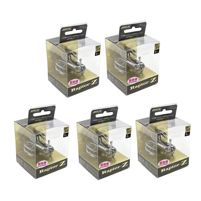 5Packs BKK Raptor-Z 6071-4X-HG Treble Fishing Hooks 4# 2# 1# 1/0# 2/0# 3/0# 4/0# 5/0# Sea Fishing Big games Anti-Rust Coating