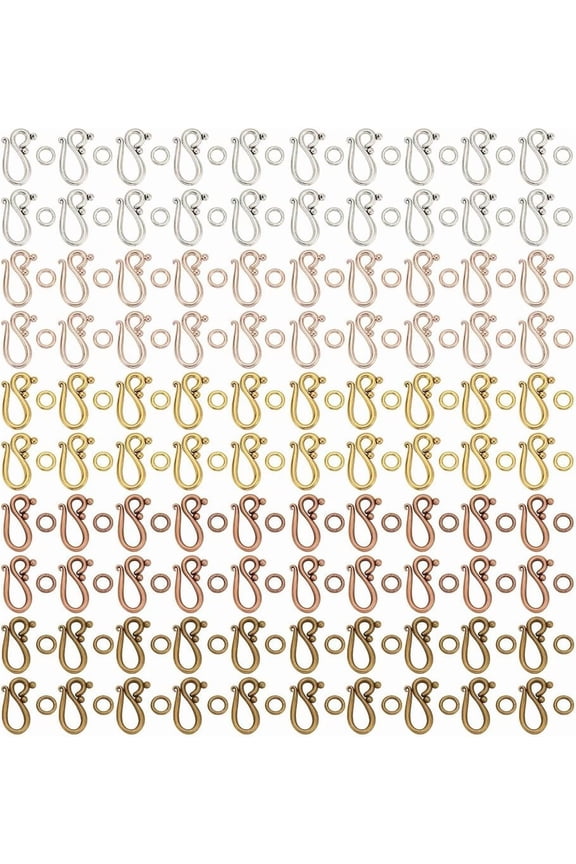 5Pair Butterfly Polyester Iron Alligator Hair Clips with Brass Flat Oval Cable Chains Holder Statement Hair Accessories for Mixed Color 115mm
