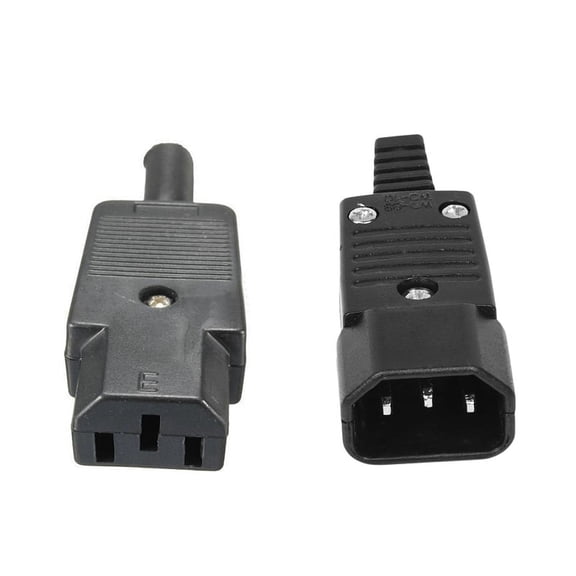 5Pair IEC 320 C14 Power Adapter Cable Plug Rewirable Connector Socket 3Pin Male &IEC 320 C13 Female Plug Adapter 3Pin Socket Connector,5 x IEC C14 Male Connector 5 x IEC C13 Female Connector,Black