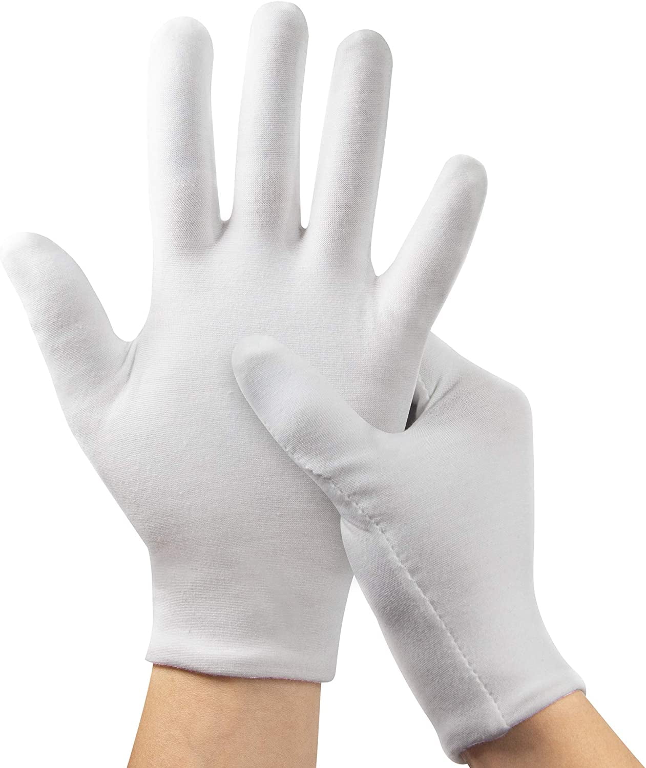 TALKVE Moisturizing Gloves, Cotton White, 5 Count
