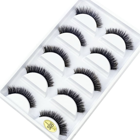 5Pairs 3D Faux Mink Lashes Natural Long Fluffy False Eyelashes Soft Eye Lashes Reusable Makeup Short Lashes Extension for Beauty