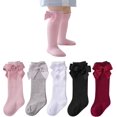 thumbnail image 1 of 5Pairs Baby Knee High Socks Girls Tube Long Socks Boys Newborn Infants Toddlers Ruffled Socks, 1 of 6