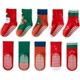 thumbnail image 1 of 5Pairs Baby Toddler Christmas Socks Kids Non Slip Grip Socks Xmas Cotton Winter Holiday Cozy Socks for Boy/Girl Children, 1 of 6