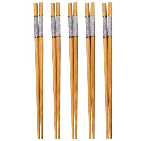 5Pairs Bamboo Chopsticks Reusable | Dishwasher Safe | Non slip | Chinese -ï¼9.44inï¼,