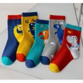 thumbnail image 1 of 5Pairs Children Dinosaur Socks Baby Autumn and Winter Boys Mid Length Cotton Girls Cartoon Socks Soft and Comfortable Kid Socks DinoWorld L(6-8Years), 1 of 6