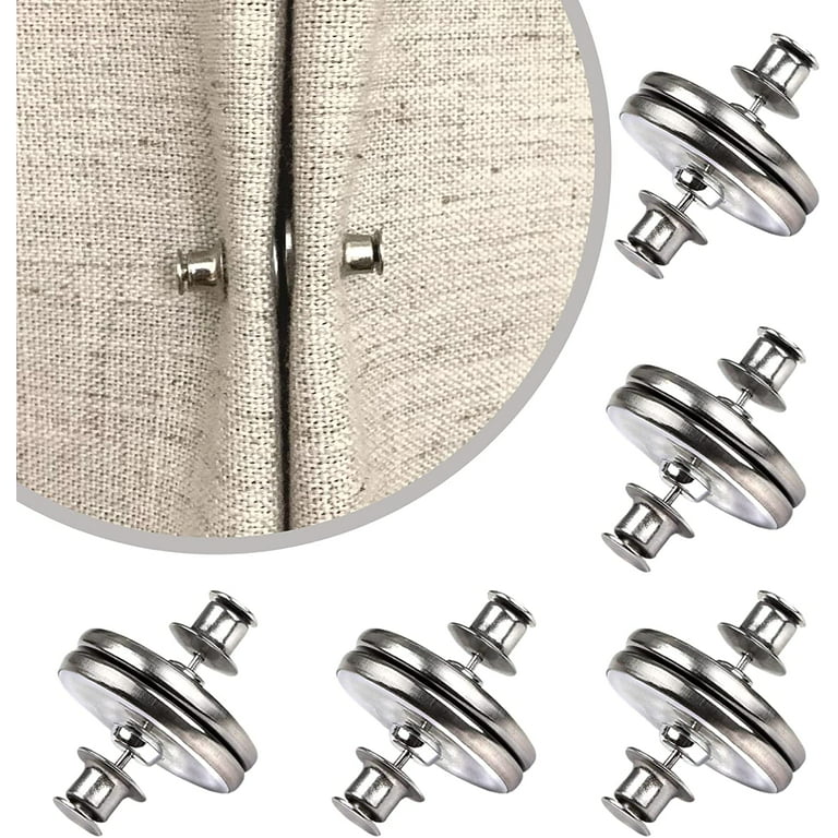 Sunyok 5Pairs Curtain Magnets Closure with Tack Curtain Weights Magnets Button Curtain Magnetic Holdback Button to Prevent Light from Leaking & Curtains from