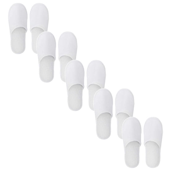 5Pairs Disposable Slippers for Guests,Bulk Slippers For Hotel,Spa,Travel,Shoeless Home,SPA Plush Slipper,Disposable Hotel Bath Slippers,White Non-Slip Washable Slipper Fit Size for Men & Women,White