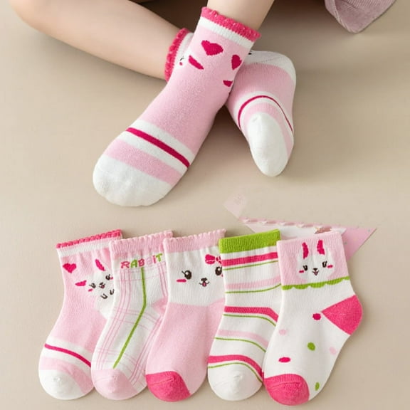 5Pairs Kids Animal Sign Wool Socks, Chinese Zodiac Socks, Boys Girls Warm Hiking Thermal Socks, Winter Cozy Soft Thick Toddlers Crew Boot Socks