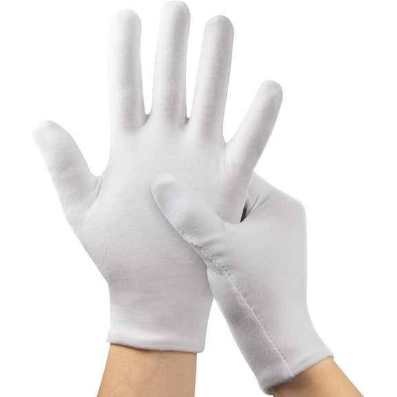 5Pairs Moisturizing Gloves Overnight, Cotton Gloves for Dry Hands Eczema,White Cotton Gloves for Men and Women, One Size Fit Most Cloth Gloves