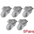 thumbnail image 1 of 5Pairs Newborn Baby Toddler Girls Eyelet Lace Flounce Socks,S,Gray, 1 of 7