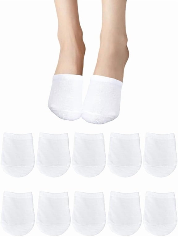 5Pairs Polycotton Half Socks for Women White 115x85x1.5mm for DIY cratf