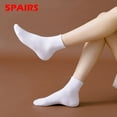 thumbnail image 1 of 5Pairs Unisex Pure Color Comfortable Stockings Non- Stripe Short Stockings Wont Stop Running Men's Socks Low Cut Socks Girls Size Summer Eyes Socks Wide Foot Socks for Women plus Size Socks for Women, 1 of 3