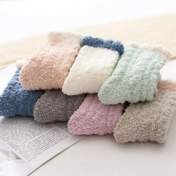 5Pairs Women Ladies Winter Warm Soft Fluffy Bed Socks Lounge Slipper Fleece Sock