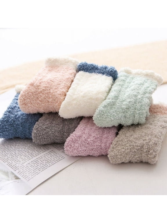 5Pairs Women Ladies Winter Warm Soft Fluffy Bed Socks Lounge Slipper Fleece Sock