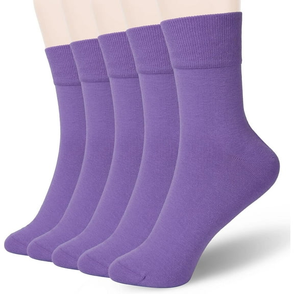 5Pairs Women Thin Cotton Socks, Soft Cotton Socks Women Above Ankle Crew Socks