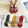 thumbnail image 1 of 5Pairs Women’s Running Socks Lightweight Sock Low Cut Breathable Sock Leopard Ankle Socks for Girls School, 1 of 5