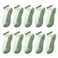 thumbnail image 1 of 5Pairs Women's Summer Transparent Mesh Thin Elastic Socks Crystal Glass Silk Sheer Short Stockings Socks, 1 of 8