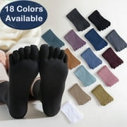 VORKOI 5Pairs Women's Toe socks Cotton Five Finger Socks For Running Athletic