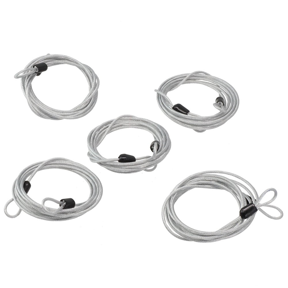 5pc 2m Lock Wire Braided Steel Double Loop Security Anti Theft Coil
