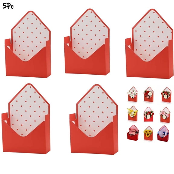 5Pc 35*23.5*7.5Cm Flower Box Love Letter Box,Valentines Day Red Envelope Gift Box,Bouquet Envelope Box Red,Valentine Envelope Boxes,Flower Wrapping Paper,For Women,Wedding, Mom, Graduation