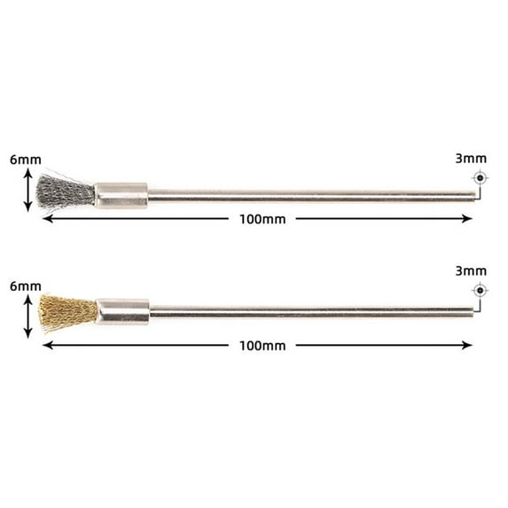 5Pc 3Mm Shank 100Mm Brass Stainless Steel Wire Brushes Cleaning Polishing Brush Stainless Steel