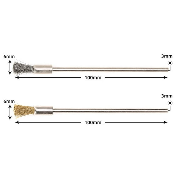 5Pc 3Mm Shank 100Mm Brass Stainless Steel Wire Brushes Cleaning Polishing Brush Stainless Steel