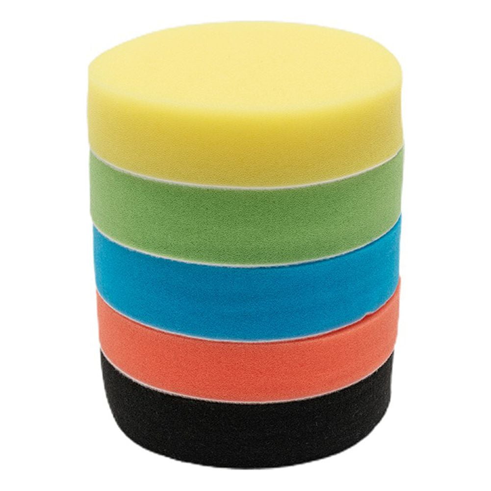 5Pc 5-Inch Flat Sponge Buff Buffing Pads Polishing Kit Car Polisher ...